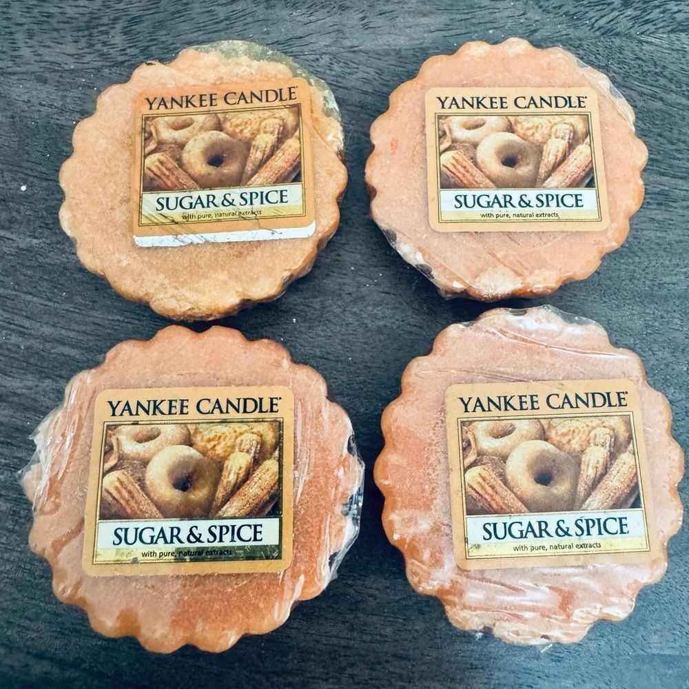 Yankee Candle Sugar & Spice 4-pc Tealight Candle Wax Melts Lot